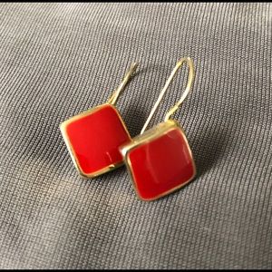 Like new Vintage red enamel earrings
